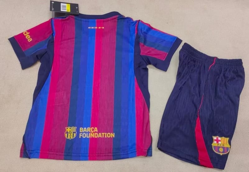Kids Barcelona 26/27 Home Soccer Jersey And Shorts (Player) Leaked