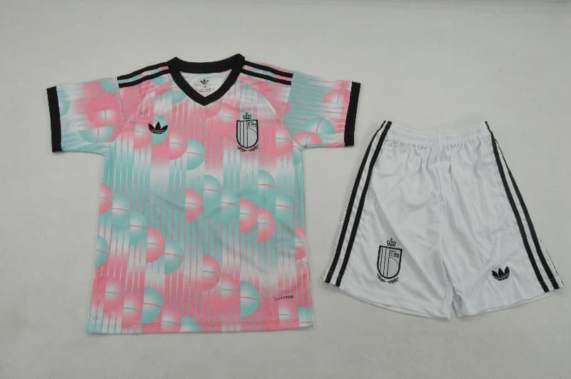 Kids Belgium 2026 World Cup Away Soccer Jersey And Shorts