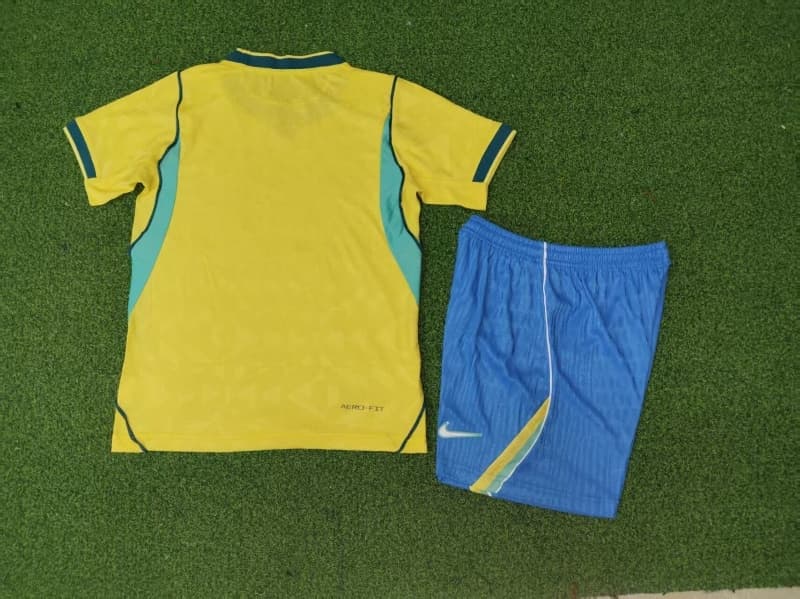 Kids Brazil 2026 World Cup Home Soccer Jersey And Shorts (Player)