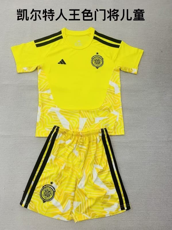 Kids Celtic 26/27 Goalkeeper Yellow Soccer Jersey And Shorts Kids Celtic 26/27 Goalkeeper Yellow Soccer Jersey And Shorts