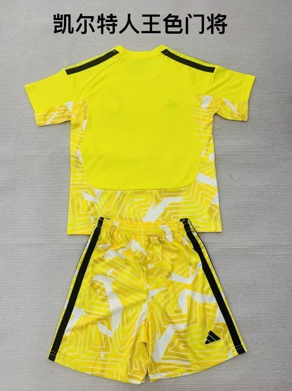 Kids Celtic 26/27 Goalkeeper Yellow Soccer Jersey And Shorts