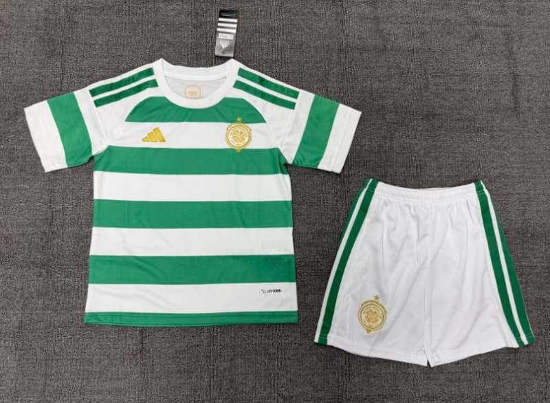 Kids Celtic 26/27 Home Soccer Jersey And Shorts Kids Celtic 26/27 Home Soccer Jersey And Shorts