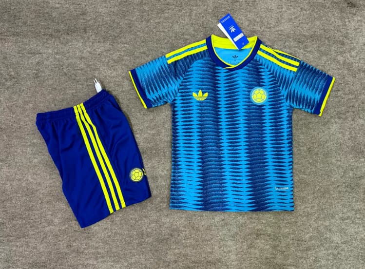 Kids Colombia 2026 World Cup Away Soccer Jersey And Shorts