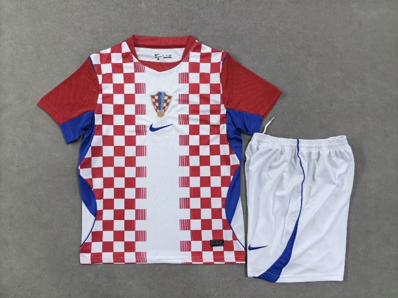 Kids Croatia 2026 World Cup Home Soccer Jersey And Shorts