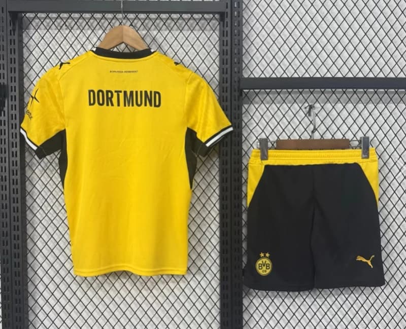 Kids Dortmund 26/27 Home Soccer Jersey And Shorts (Leaked)