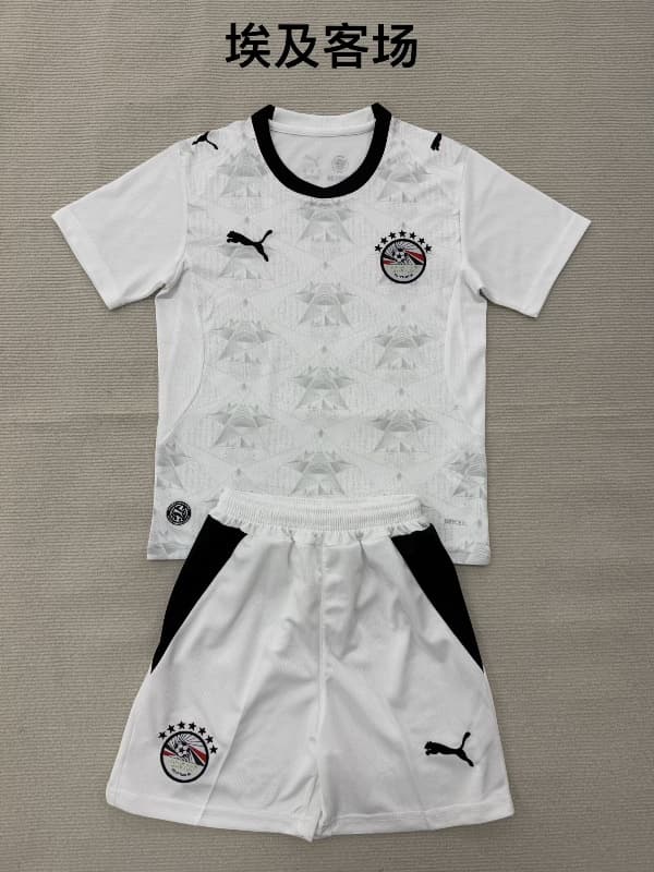 Kids Egypt 2026 World Cup Away Soccer Jersey And Shorts Kids Egypt 2026 World Cup Away Soccer Jersey And Shorts