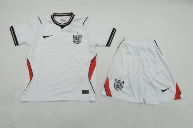 Kids England 2026 World Cup Home Soccer Jersey And Shorts