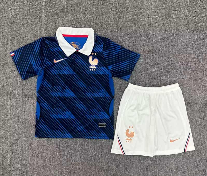 Kids France 2026 World Cup Home Soccer Jersey And Shorts