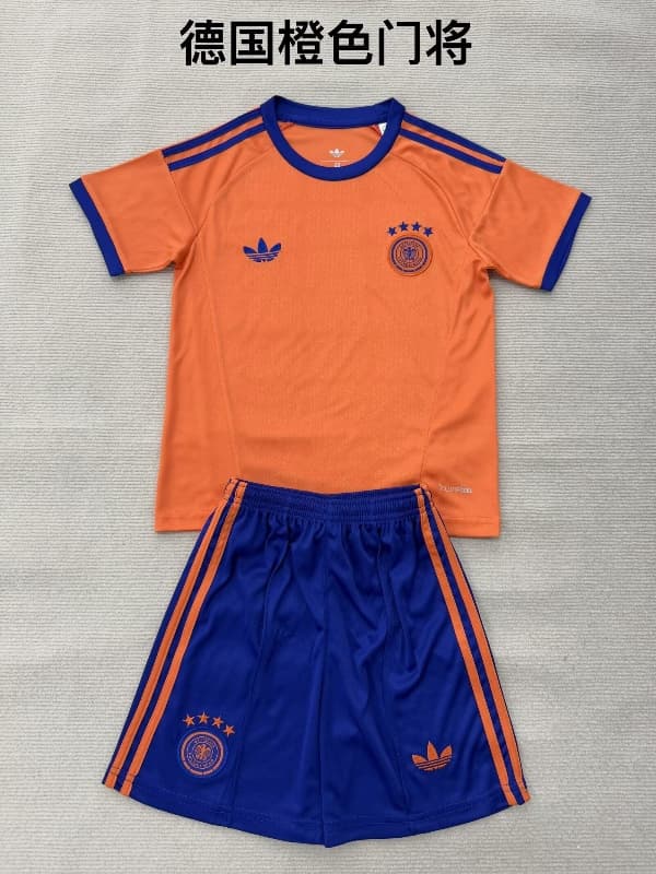 Kids Germany 2026 World Cup Goalkeeper Orange Soccer Jersey And Shorts Kids Germany 2026 World Cup Goalkeeper Orange Soccer Jersey And Shorts