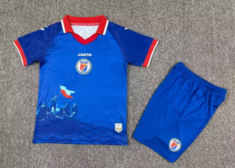 Kids Haiti 2026 Home Soccer Jersey And Shorts Kids Haiti 2026 Home Soccer Jersey And Shorts
