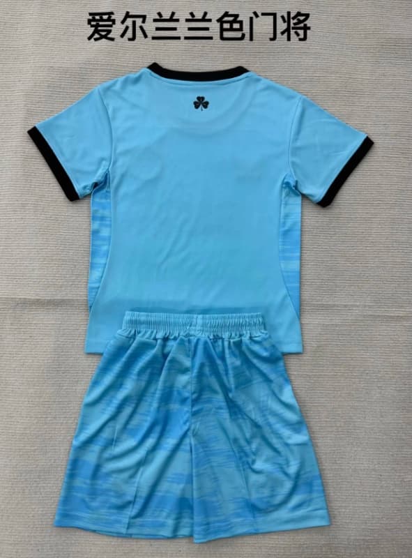 Kids Ireland 2026 Goalkeeper Blue Soccer Jersey And Shorts