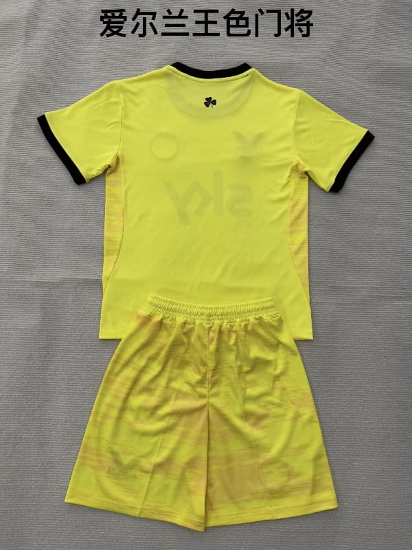 Kids Ireland 2026 Goalkeeper Yellow Soccer Jersey And Shorts