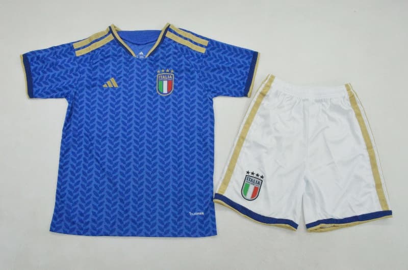 Kids Italy 2026 Home Soccer Jersey And Shorts