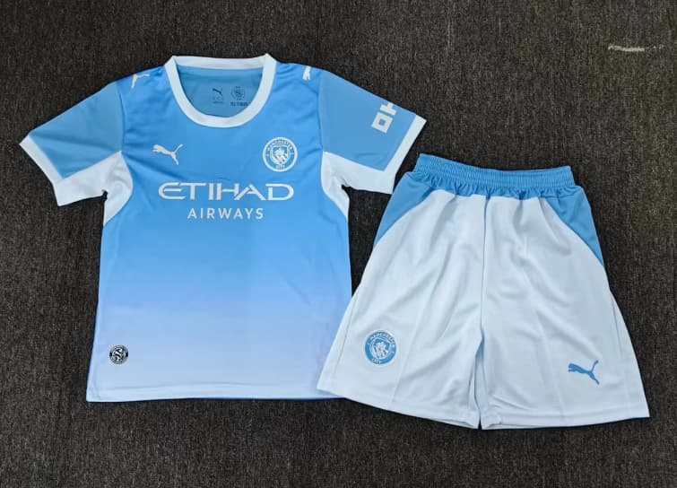 Kids Manchester City 26/27 Home Soccer Jersey And Shorts (Leaked) Kids Manchester City 26/27 Home Soccer Jersey And Shorts (Leaked)