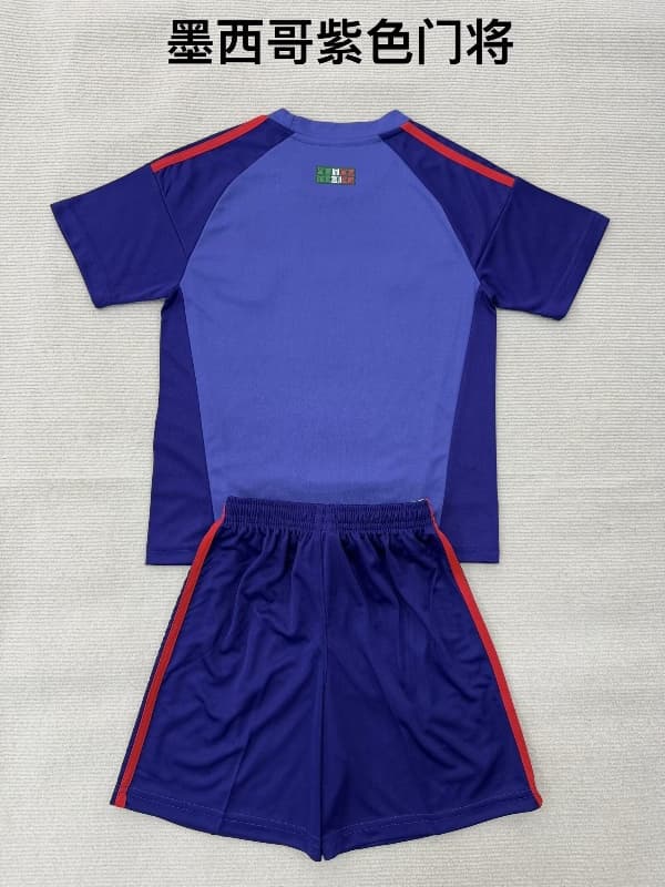 Kids Mexico 2026 Goalkeeper Purple Soccer Jersey And Shorts