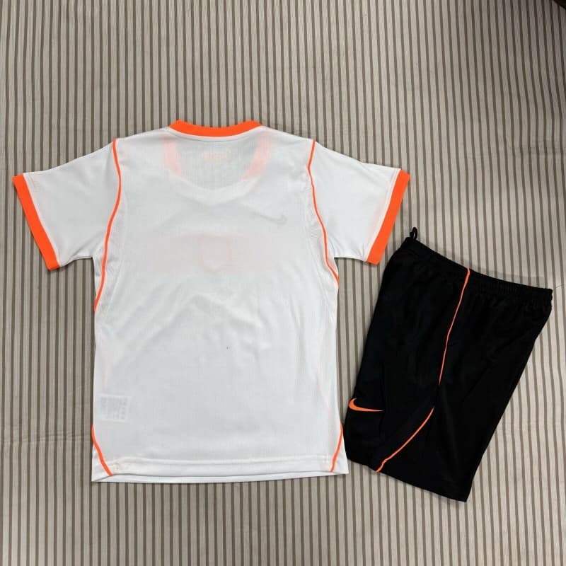 Kids Netherlands 2026 World Cup Away Soccer Jersey And Shorts