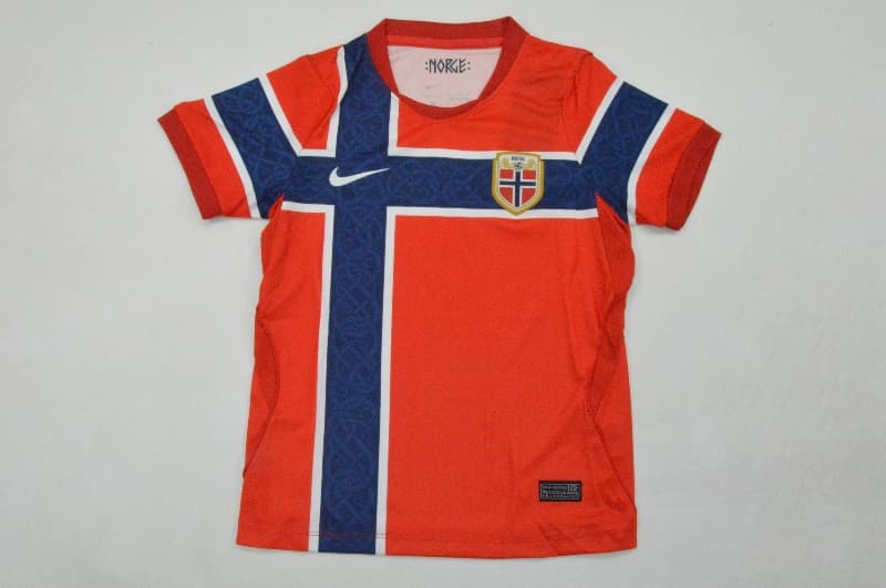 Kids Norway 2026 World Cup Home Soccer Jersey And Shorts