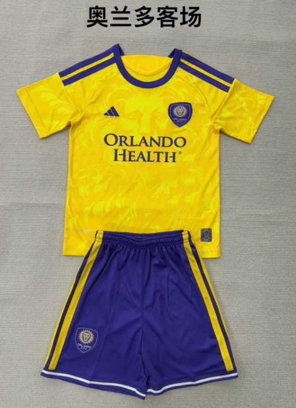 Kids Orlando City 2026 Away Soccer Jersey And Shorts Kids Orlando City 2026 Away Soccer Jersey And Shorts