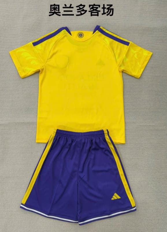 Kids Orlando City 2026 Away Soccer Jersey And Shorts