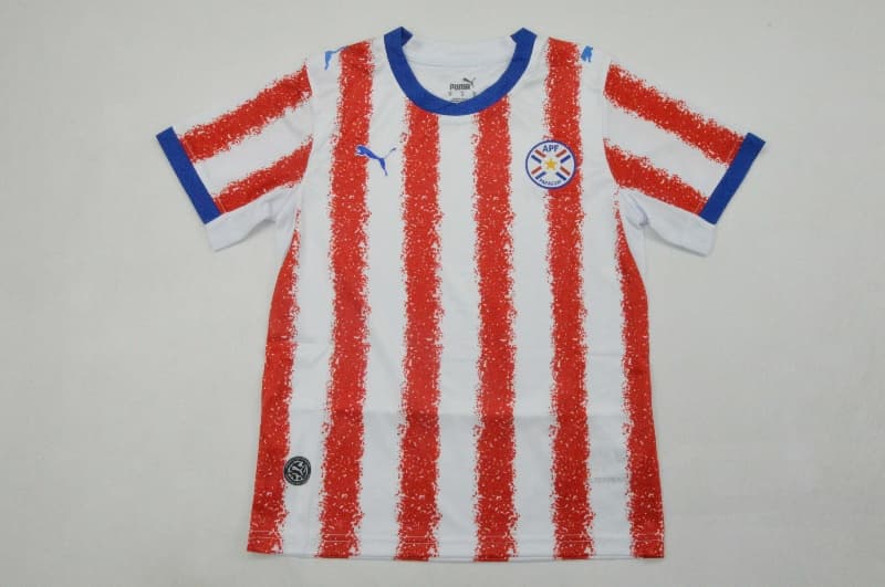 Kids Paraguay 2026 Home Soccer Jersey And Shorts