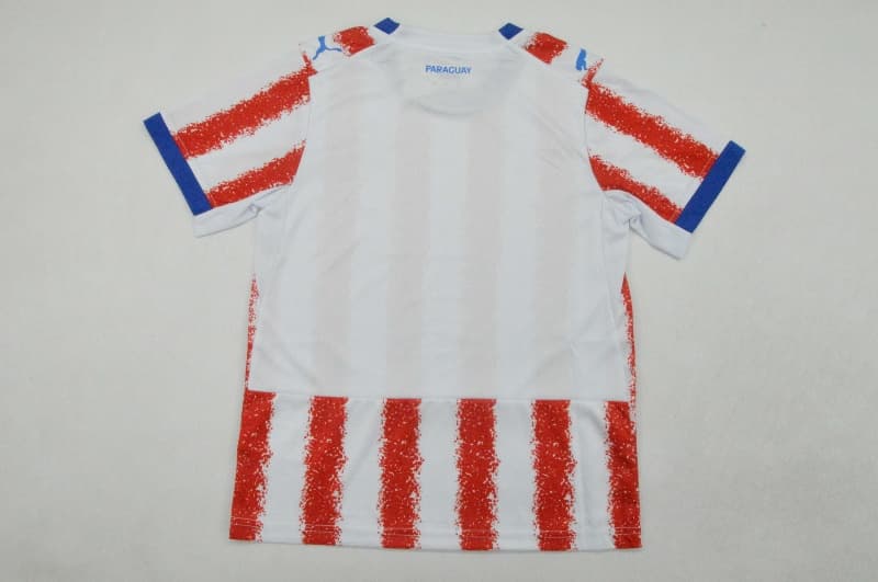 Kids Paraguay 2026 Home Soccer Jersey And Shorts