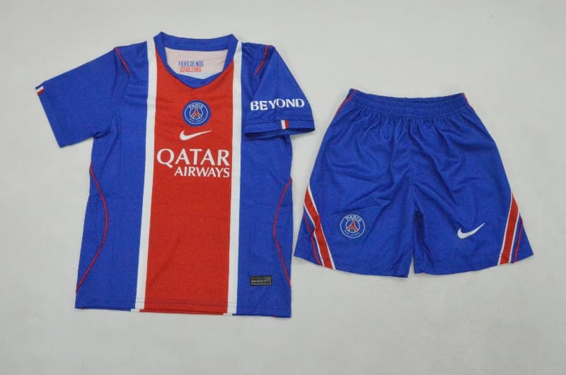 Kids Paris St German 26/27 Home Soccer Jersey And Shorts (Leaked)