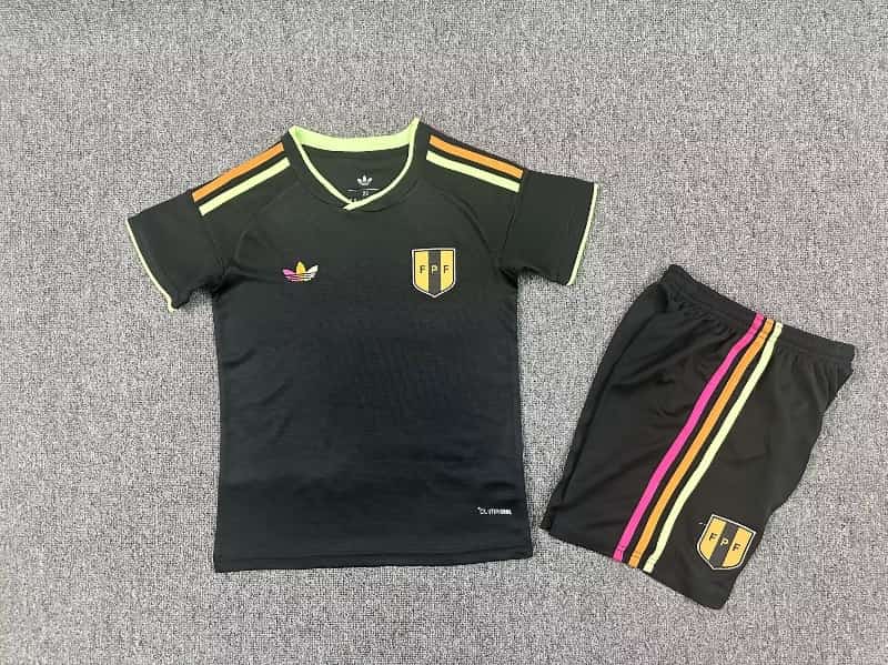 Kids Peru 2026 Away Soccer Jersey And Shorts