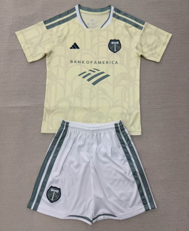 Kids Portland Timbers 2026 Away Soccer Jersey And Shorts Kids Portland Timbers 2026 Away Soccer Jersey And Shorts