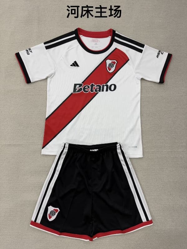Kids River Plate 2026 Home Soccer Jersey And Shorts Kids River Plate 2026 Home Soccer Jersey And Shorts