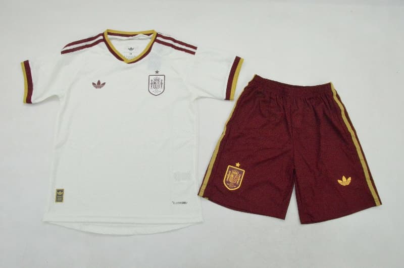 Kids Spain 2026 World Cup Away Soccer Jersey And Shorts (Player) Kids Spain 2026 World Cup Away Soccer Jersey And Shorts (Player)