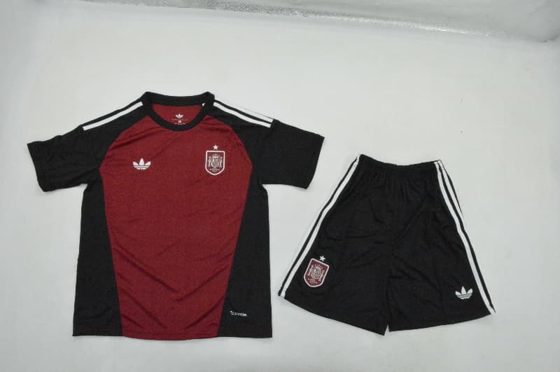 Kids Spain 2026 Goalkeeper Red Soccer Jersey And Shorts Kids Spain 2026 Goalkeeper Red Soccer Jersey And Shorts
