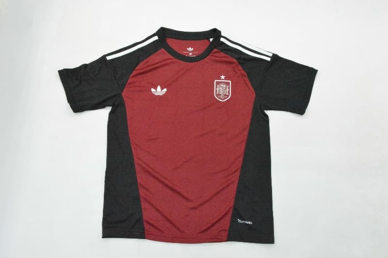 Kids Spain 2026 Goalkeeper Red Soccer Jersey And Shorts
