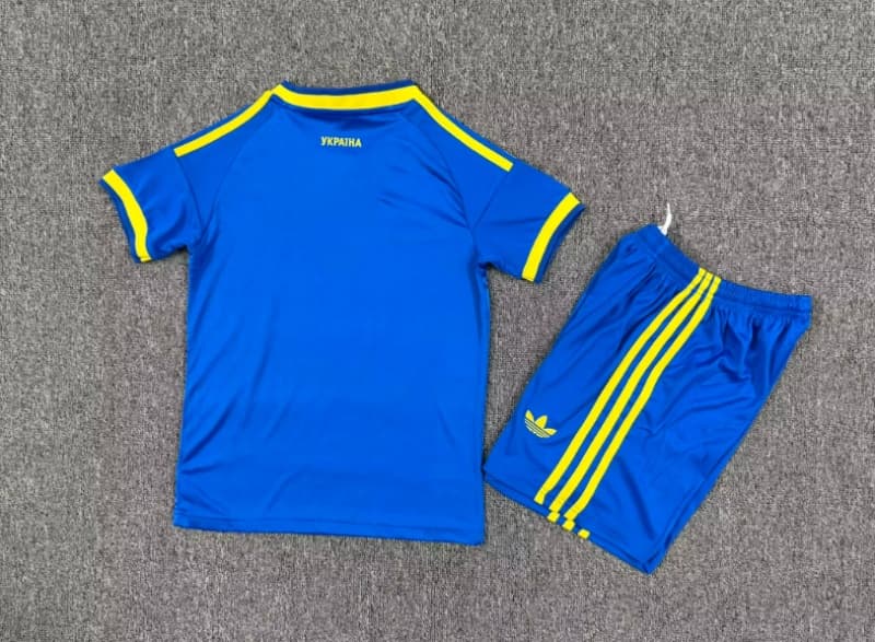 Kids Ukraine 2026 Away Soccer Jersey And Shorts