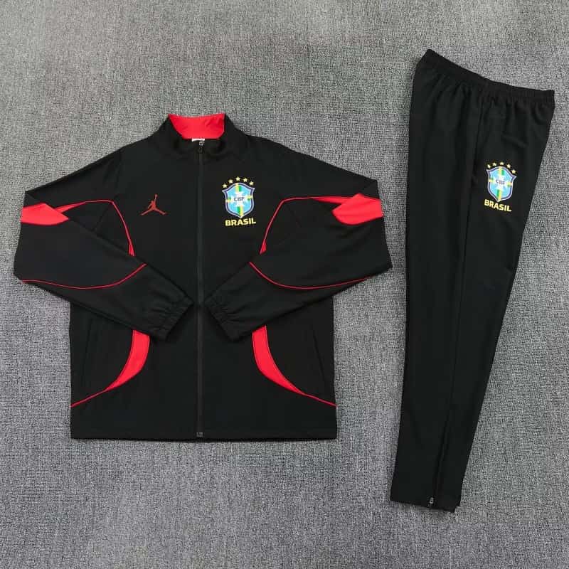 AAA Quality Brazil 2026 Black Soccer Tracksuit 04