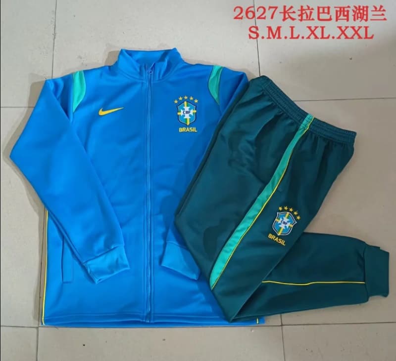 AAA Quality Brazil 2026 Blue Soccer Tracksuit 02