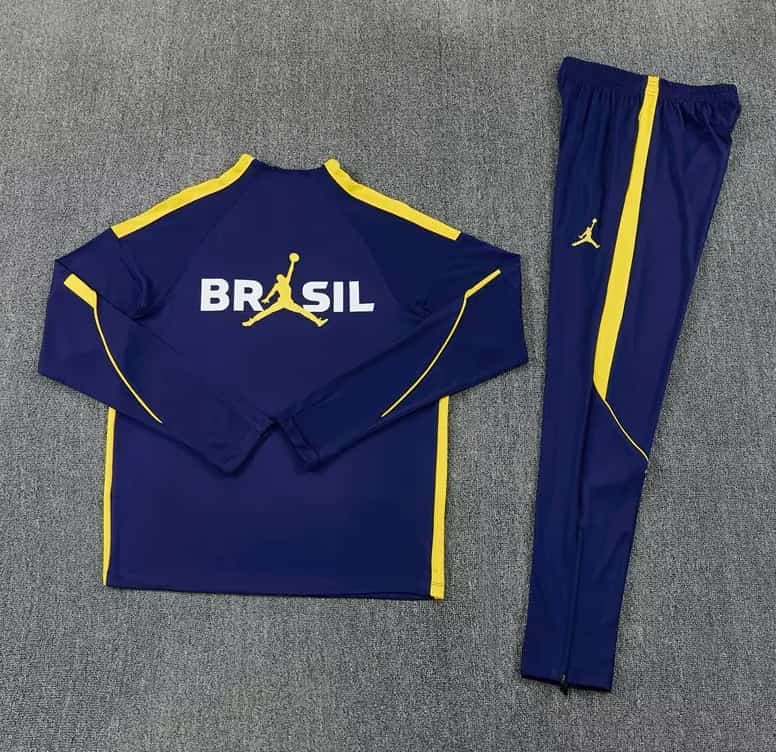AAA Quality Brazil 2026 Dark Blue Soccer Tracksuit