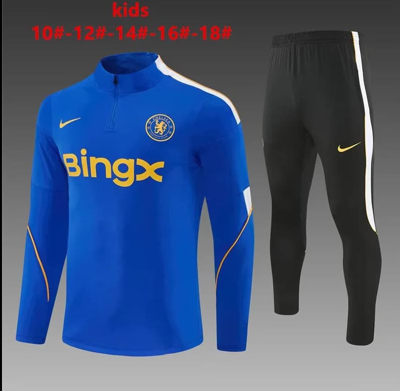 Kids AAA Quality Chelsea 26/27 Blue Soccer Tracksuit Kids AAA Quality Chelsea 26/27 Blue Soccer Tracksuit