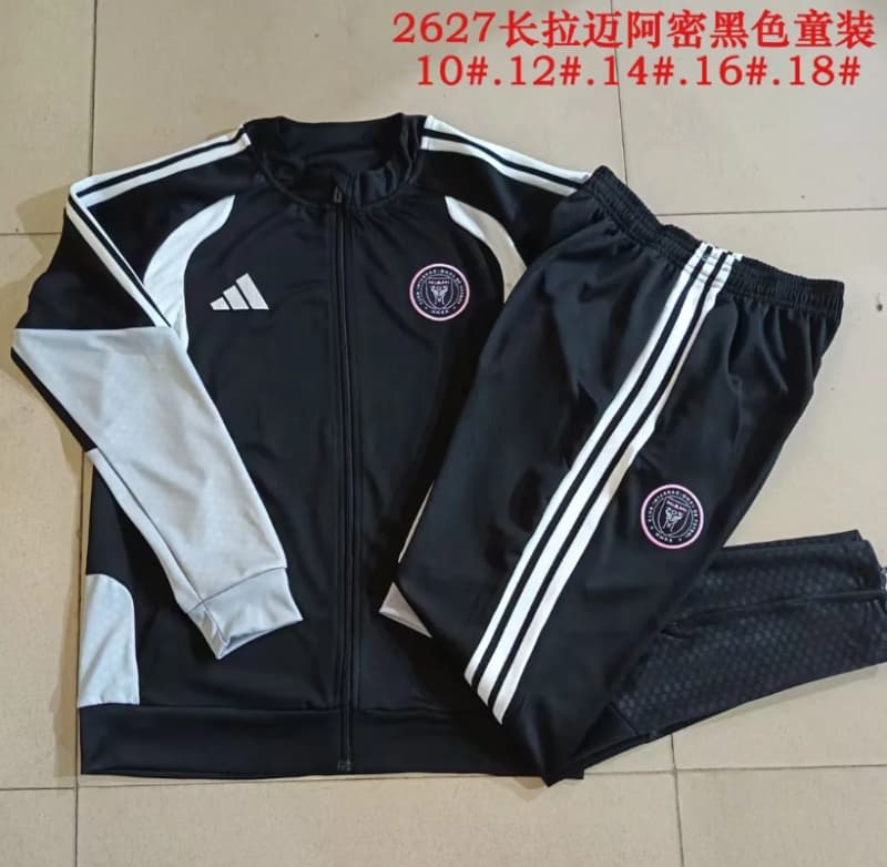 Kids AAA Quality Inter Miami 2026 Black Soccer Tracksuit