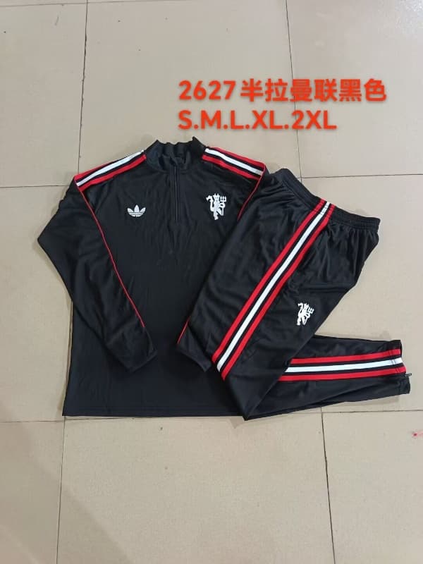 AAA Quality Manchester United 26/27 Black Soccer Tracksuit 02 AAA Quality Manchester United 26/27 Black Soccer Tracksuit 02