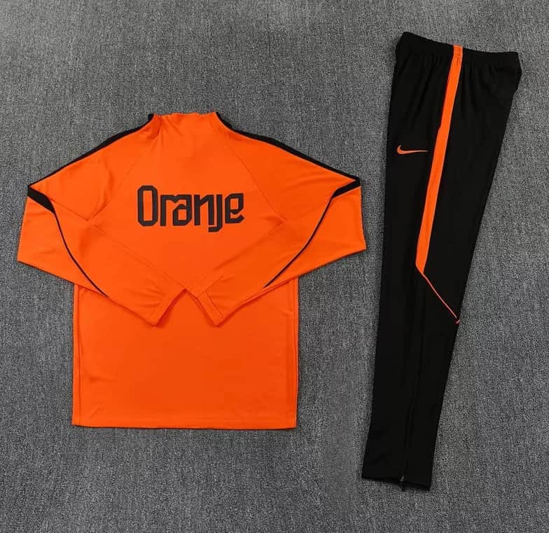 AAA Quality Netherlands 2026 Orange Soccer Tracksuit