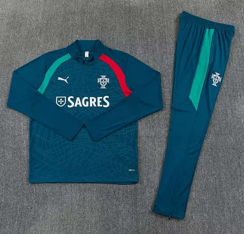 AAA Quality Portugal 2026 Green Soccer Tracksuit AAA Quality Portugal 2026 Green Soccer Tracksuit