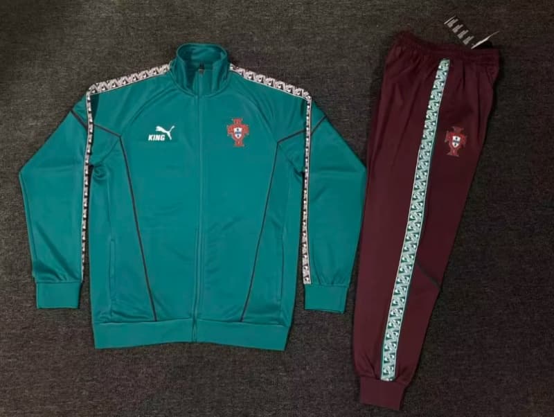 AAA Quality Portugal 2026 Green Soccer Tracksuit 02 AAA Quality Portugal 2026 Green Soccer Tracksuit 02