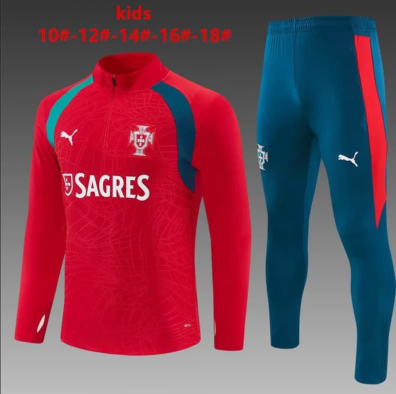 Kids AAA Quality Portugal 2026 Red Soccer Tracksuit Kids AAA Quality Portugal 2026 Red Soccer Tracksuit