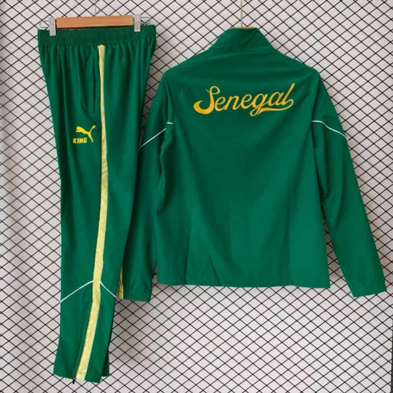 AAA Quality Senegal 2026 Green Soccer Windbreaker Tracksuit 05