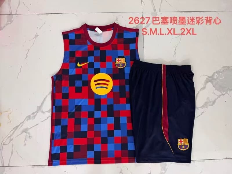 AAA Quality Barcelona 26/27 Blue Red Soccer Training Sets 02 AAA Quality Barcelona 26/27 Blue Red Soccer Training Sets 02