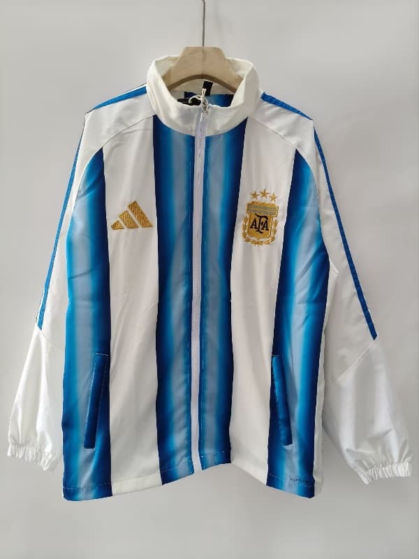 AAA Quality Argentina 2026 Blue White Soccer Windbreaker