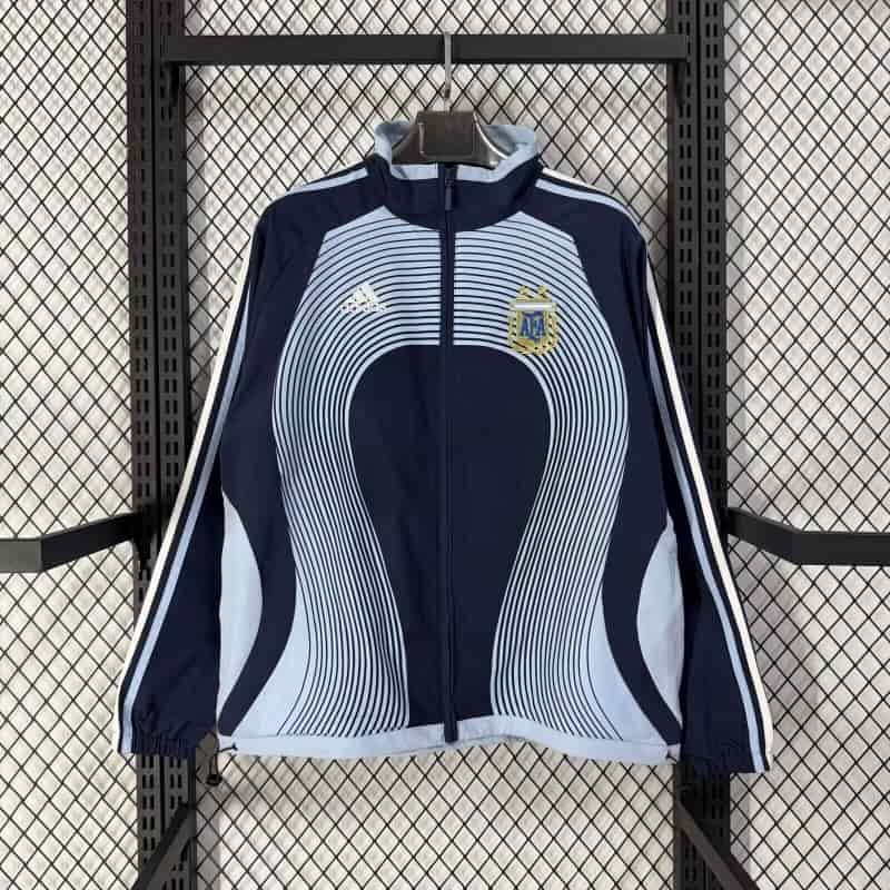AAA Quality Argentina 2026 Dark Blue Soccer Windbreaker 02