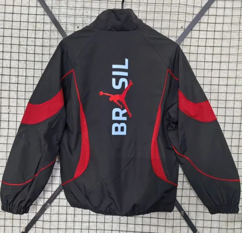 AAA Quality Brazil 2026 Black Soccer Windbreaker