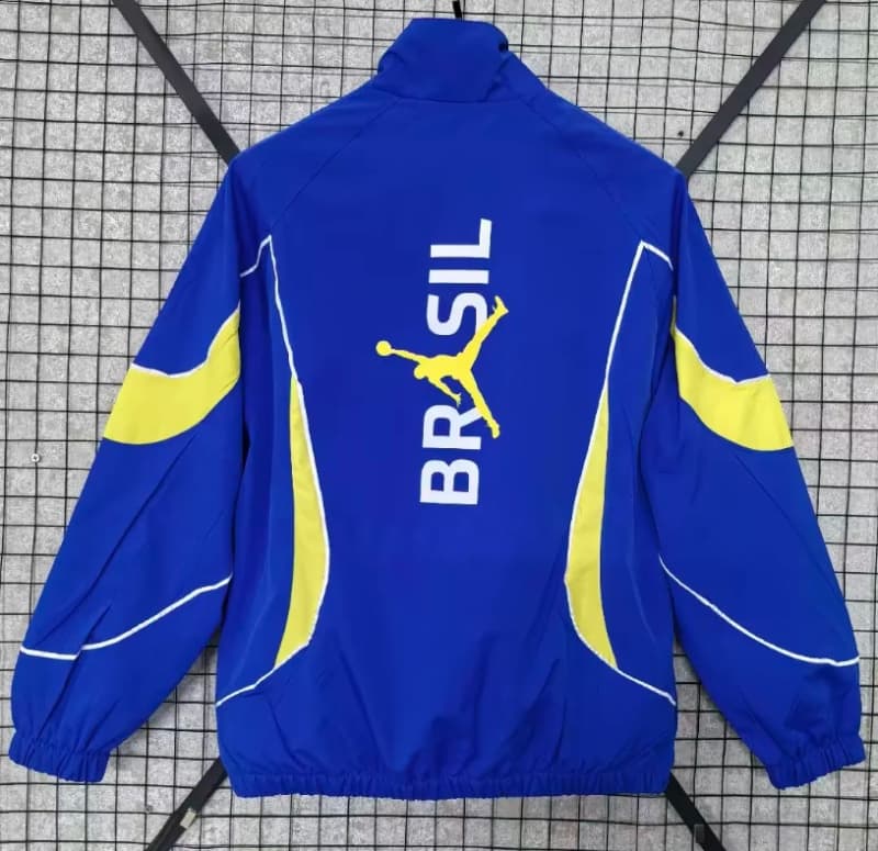 AAA Quality Brazil 2026 Blue Soccer Windbreaker