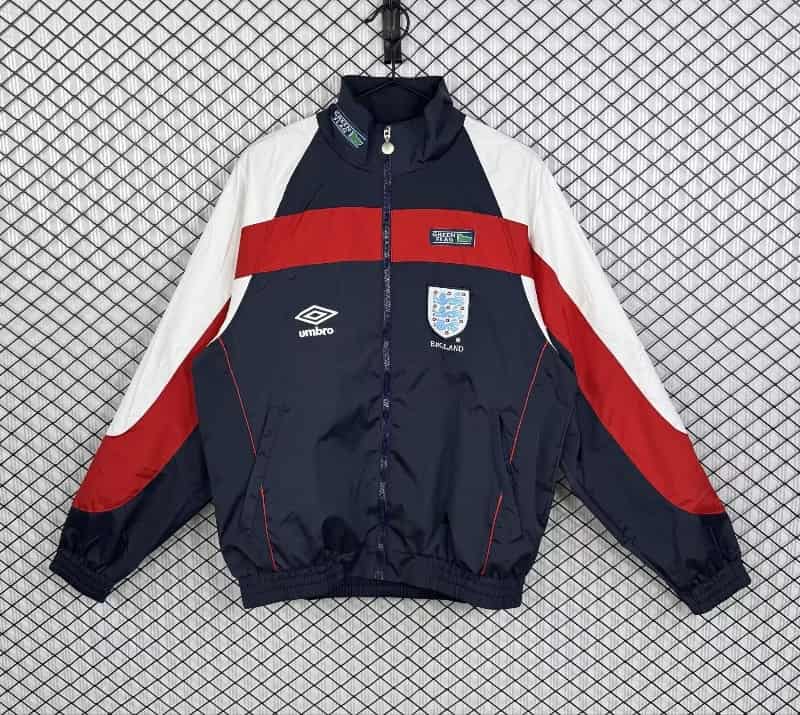 AAA Quality England 2026 Dark Blue Soccer Windbreaker 02